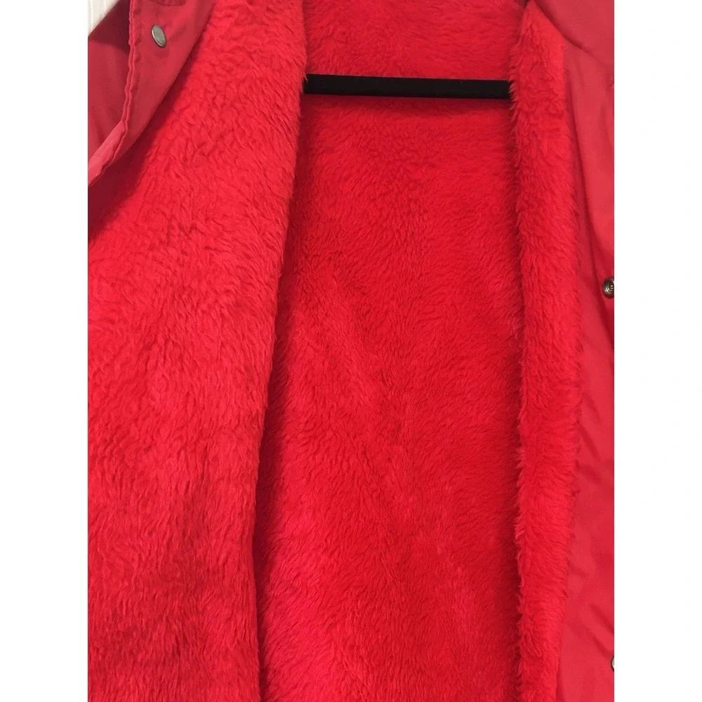 Vintage Jacket Men XL Red Satin Full Snap Windbreaker‎ Bomber 80s USA